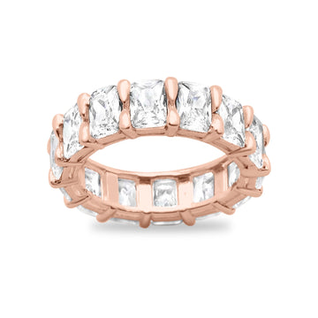 Eternity Stackable Band Rose Tone, Simulated CZ 925 Sterling Silver Ring